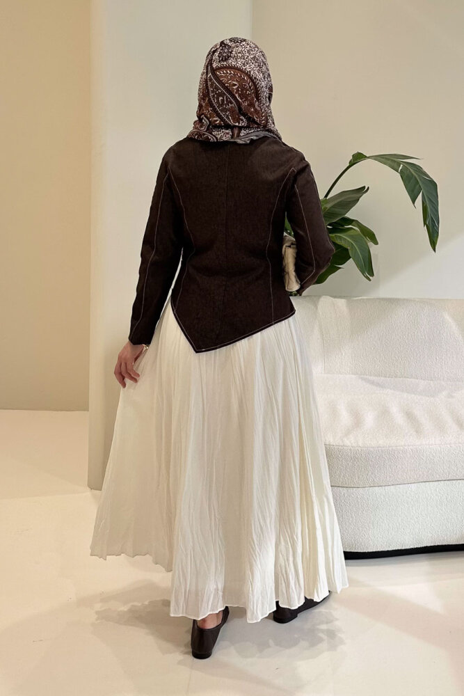 Mirel Kot Parçalı Vual Takım - Kahverengi - 8