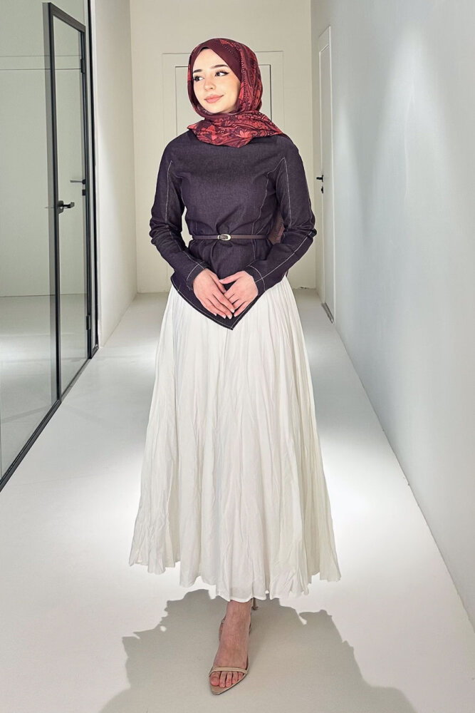 Mirel Kot Parçalı Vual Takım - Mürdüm - 4