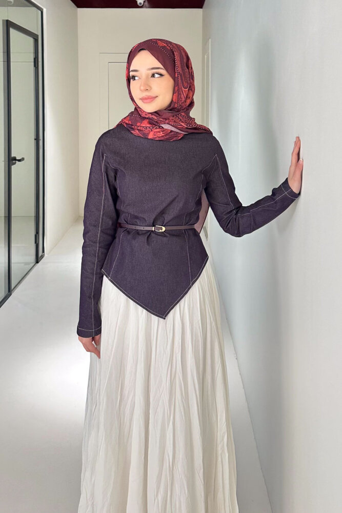 Mirel Kot Parçalı Vual Takım - Mürdüm - 5