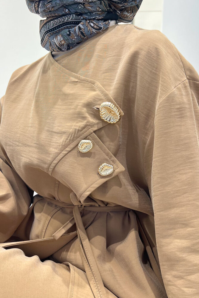 Mirelda Kruvaze Modal Takım - Camel - 7