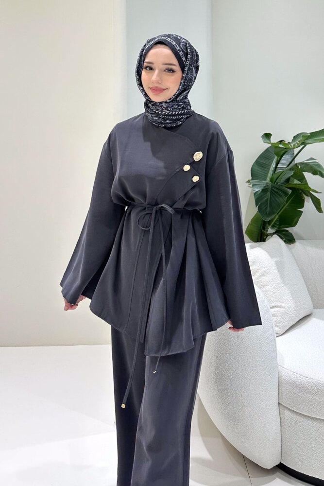 Mirelda Kruvaze Modal Takım - Siyah - HEWES (1)