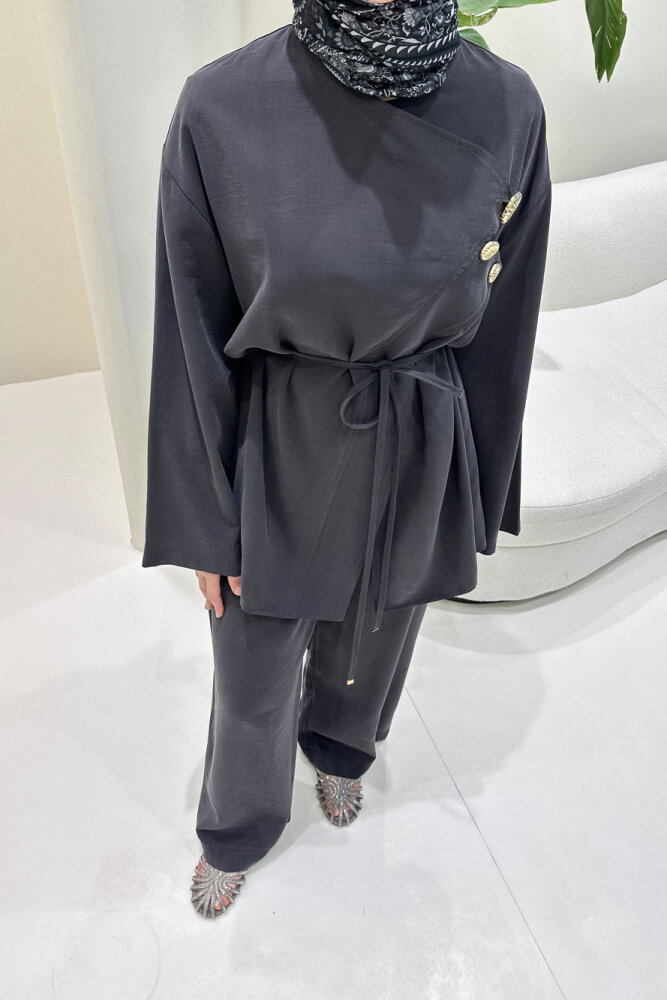 Mirelda Kruvaze Modal Takım - Siyah - HEWES (2)