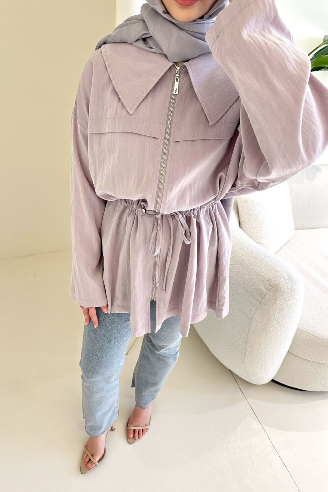  Miso Tünel Detaylı Oversize Kap - Gül kurusu - 6