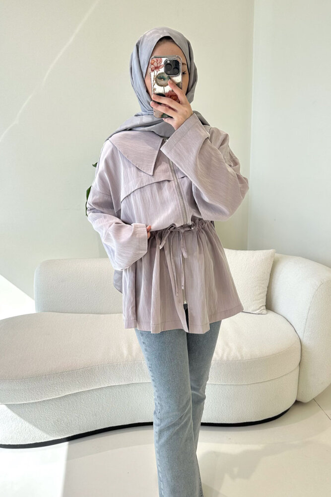  Miso Tünel Detaylı Oversize Kap - Gül kurusu - 5