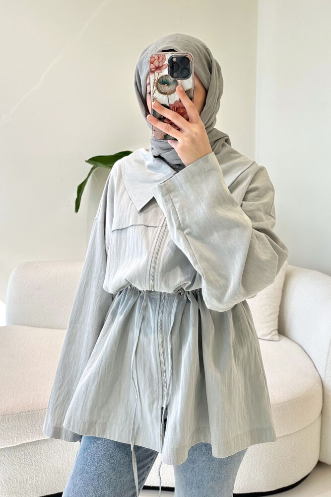  Miso Tünel Detaylı Oversize Kap - Mint Yeşili - 4