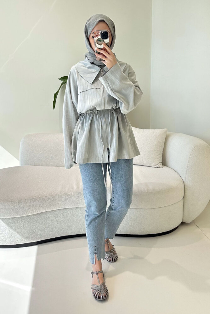  Miso Tünel Detaylı Oversize Kap - Mint Yeşili - İKOL (2)