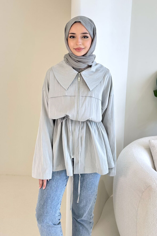  Miso Tünel Detaylı Oversize Kap - Mint Yeşili - 5