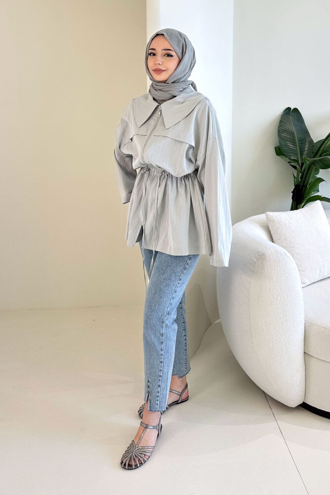  Miso Tünel Detaylı Oversize Kap - Mint Yeşili - İKOL (1)