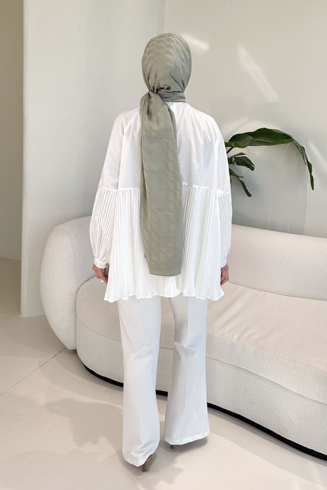 Missy Piliseli Gömlek - Ekru - HENZA (5)