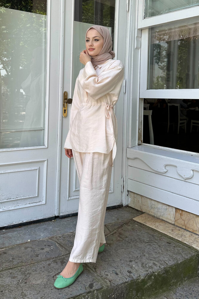 Modal Rahat Kesim Takım - Bej - 2