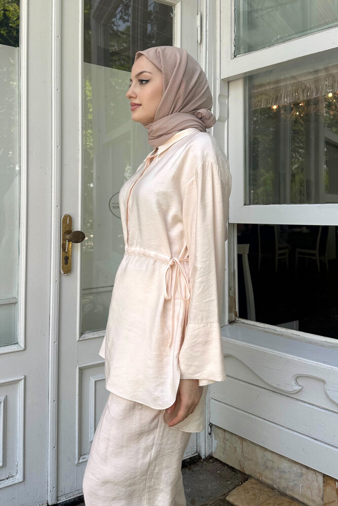 Modal Rahat Kesim Takım - Bej - 6