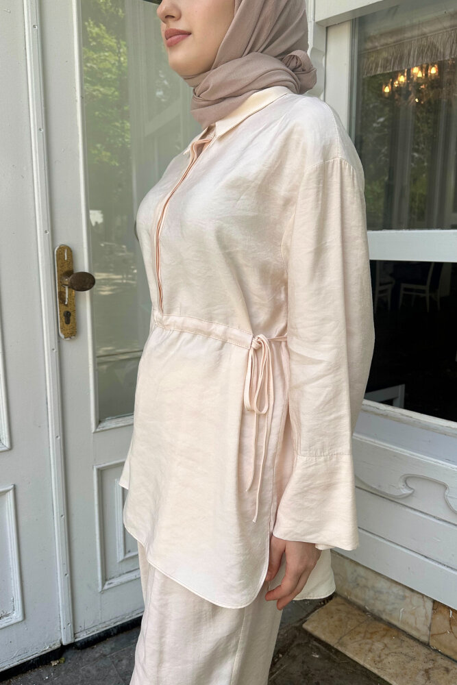 Modal Rahat Kesim Takım - Bej - 5