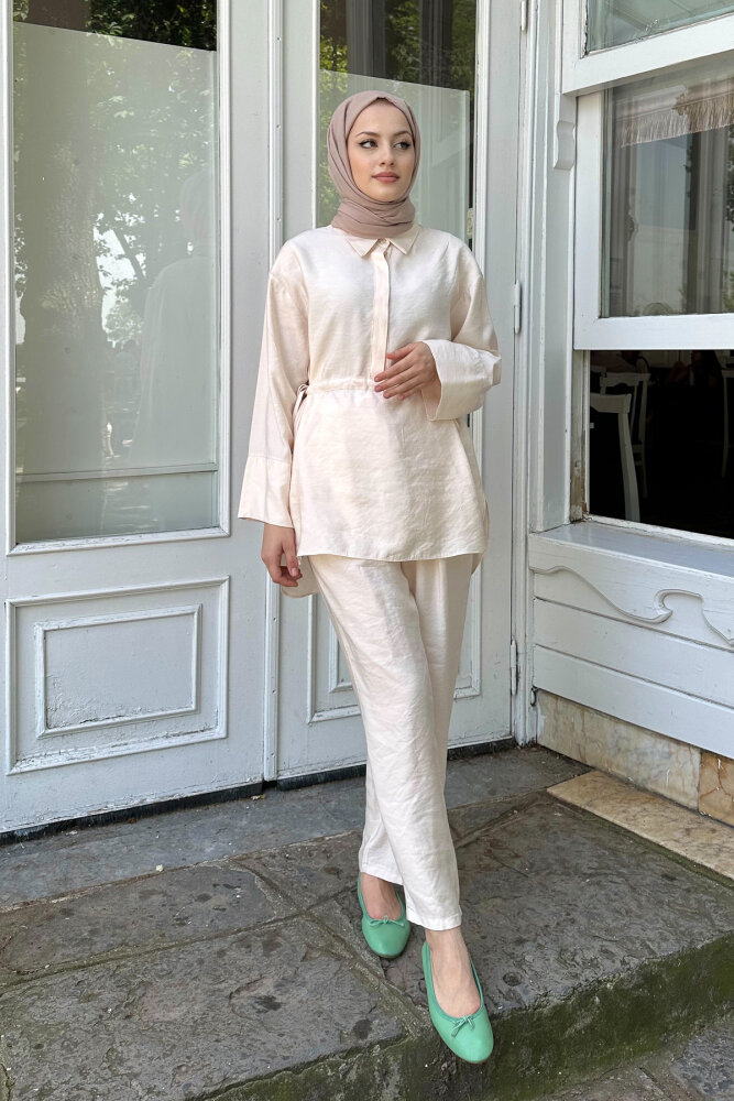 Modal Rahat Kesim Takım - Bej - LİNE (0)