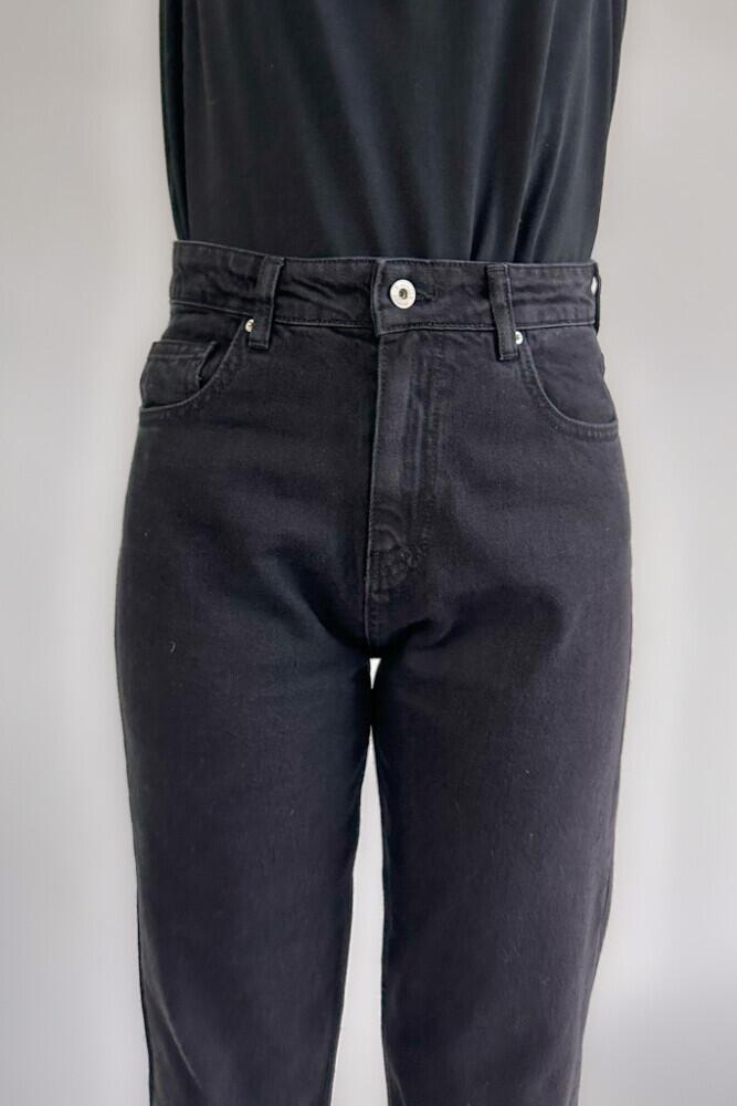 Mona Wideleg Jean - Siyah - 4
