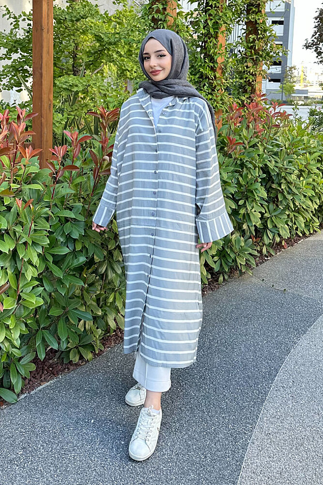 Monroe Modal Oversize Gömlek - Gri - ENMA (0)