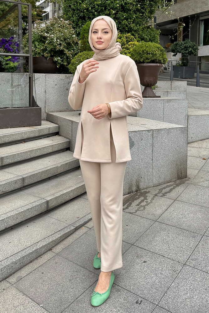 Moon Yırtmaç Detaylı Takım - Bej - LİNE (2)