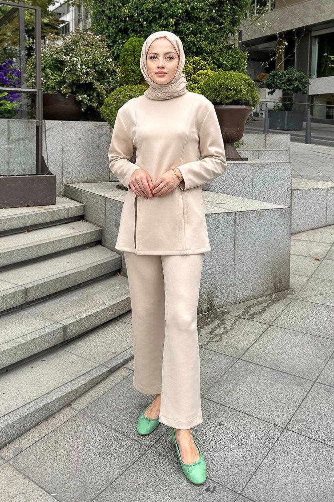 Moon Yırtmaç Detaylı Takım - Bej - LİNE (5)