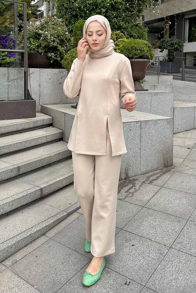 Moon Yırtmaç Detaylı Takım - Bej - 7