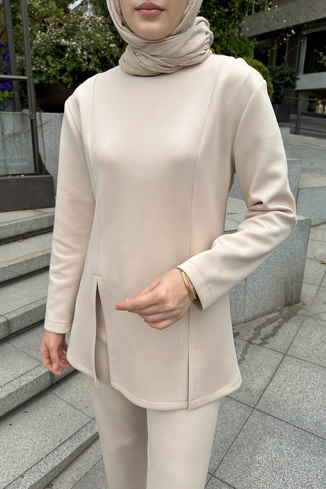 Moon Yırtmaç Detaylı Takım - Bej - LİNE (4)