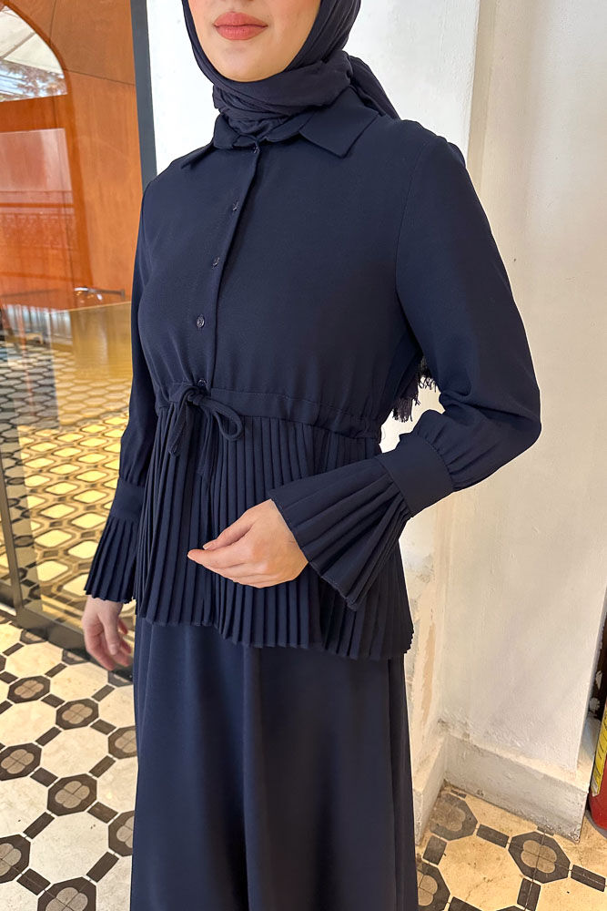 Moxie Piliseli Etek Takım - Lacivert - LİNE (2)