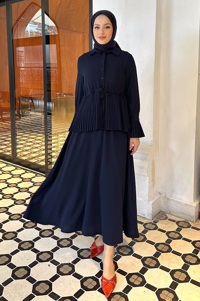 Moxie Piliseli Etek Takım - Lacivert - LİNE (4)