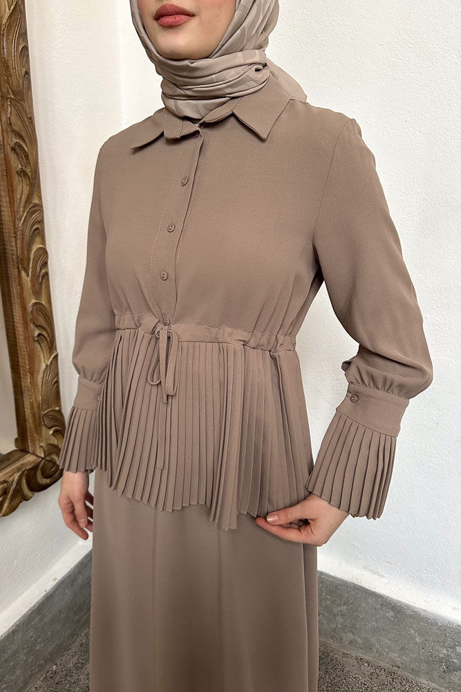 Moxie Piliseli Etek Takım - Vizon - LİNE (3)