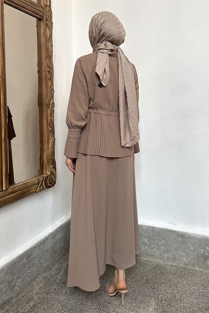 Moxie Piliseli Etek Takım - Vizon - LİNE (2)