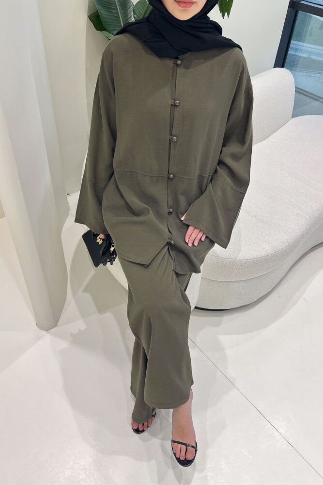 Muana Bağcıklı Takım - Haki - 9