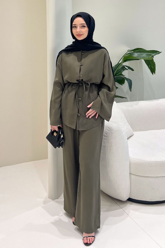 Muana Bağcıklı Takım - Haki - 1