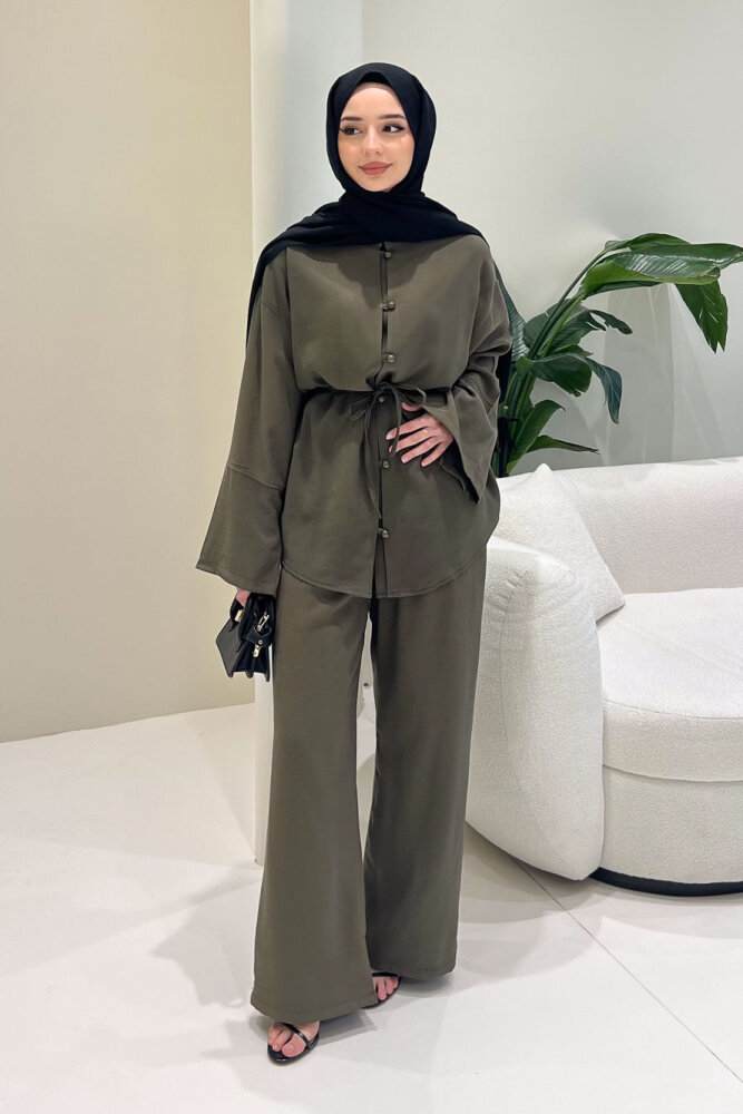 Muana Bağcıklı Takım - Haki - 8