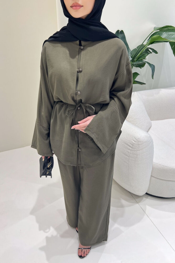 Muana Bağcıklı Takım - Haki - 4