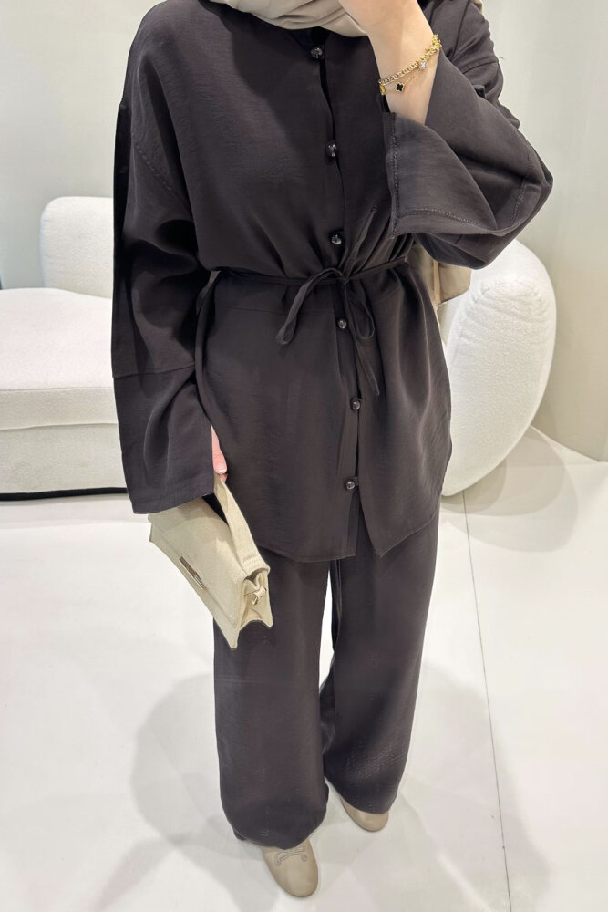 Muana Bağcıklı Takım - Kahverengi - 6