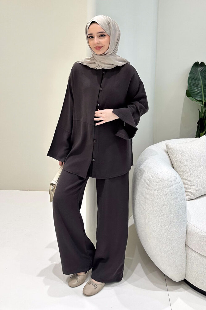 Muana Bağcıklı Takım - Kahverengi - 2