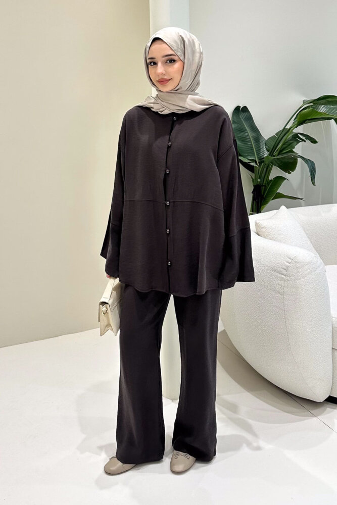 Muana Bağcıklı Takım - Kahverengi - 7