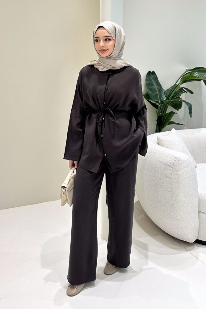 Muana Bağcıklı Takım - Kahverengi - ENMA (0)