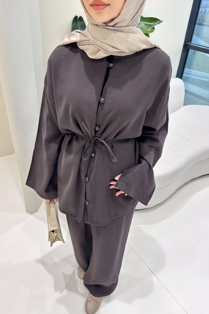 Muana Bağcıklı Takım - Kahverengi - 10