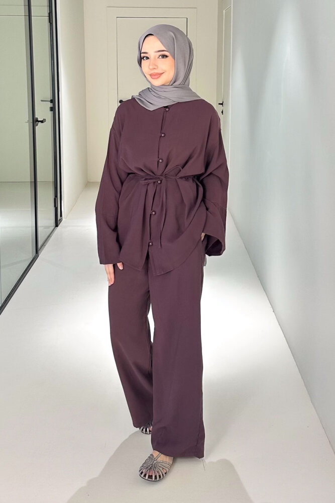 Muana Bağcıklı Takım - Mürdüm - 3