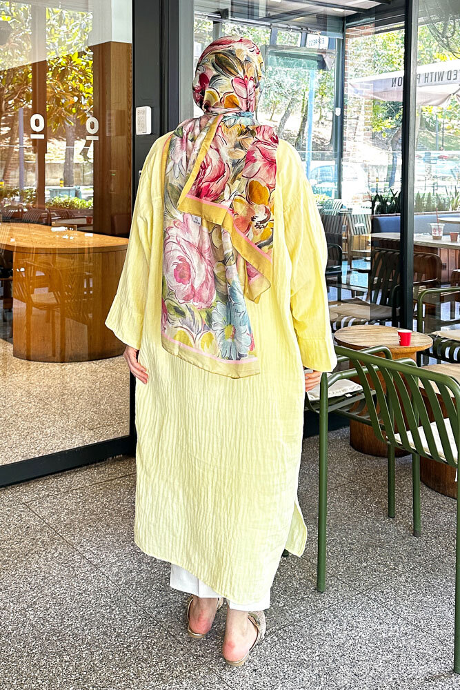 Müslin Uzun Gömlek - Sarı - ENMA (1)