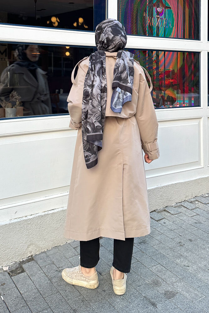 Myra Çift Rüzgarlıklı Trençkot - Vizon - 8