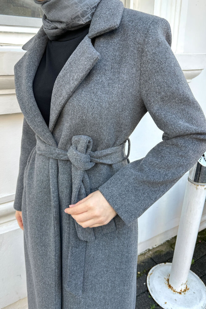 Narin Tam Boy Kaşe Kaban - Antrasit - 6