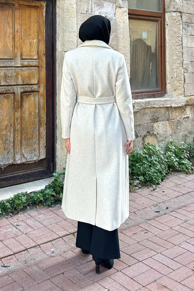 Narin Tam Boy Kaşe Kaban - Bej - 10