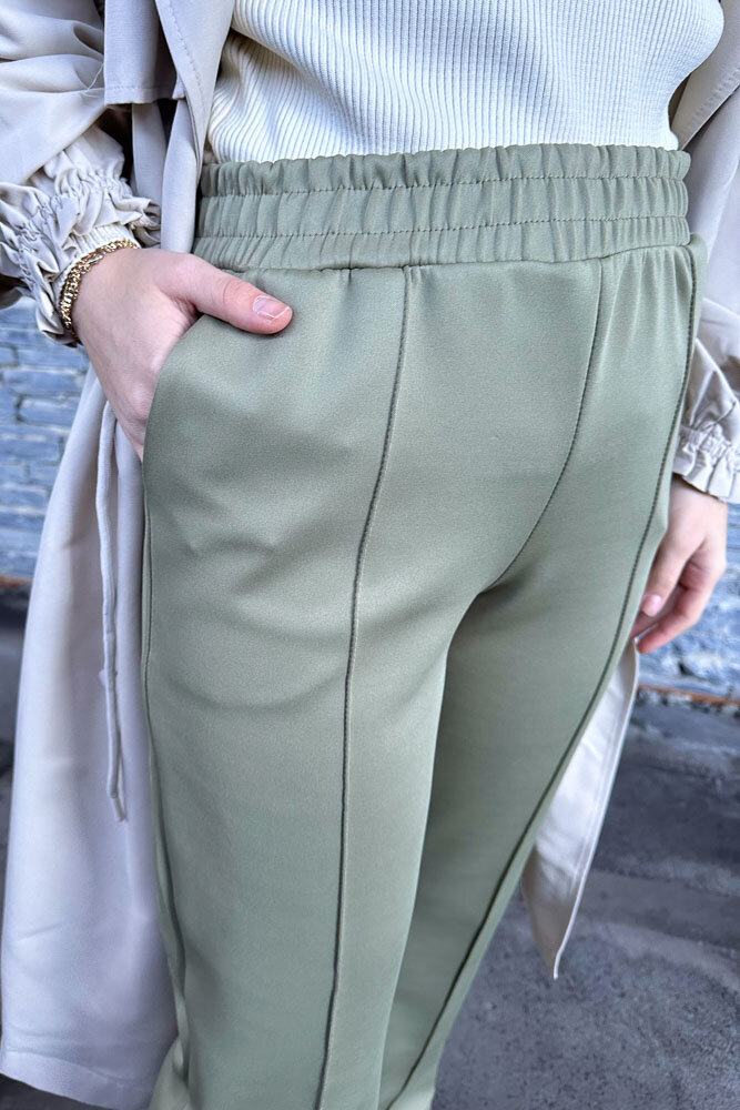 Nervürlü Scuba Pantolon - Haki - ENMA (1)