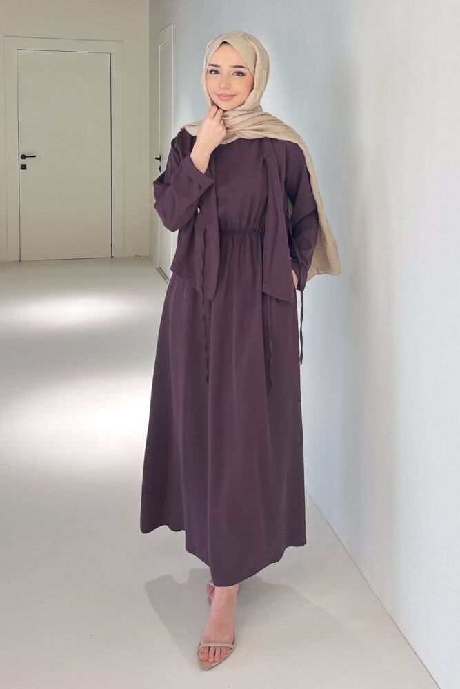 Novera Jileli Elbise Takım - Bordo - QUB (0)