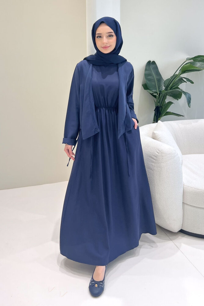 Novera Jileli Elbise Takım - Lacivert - 1