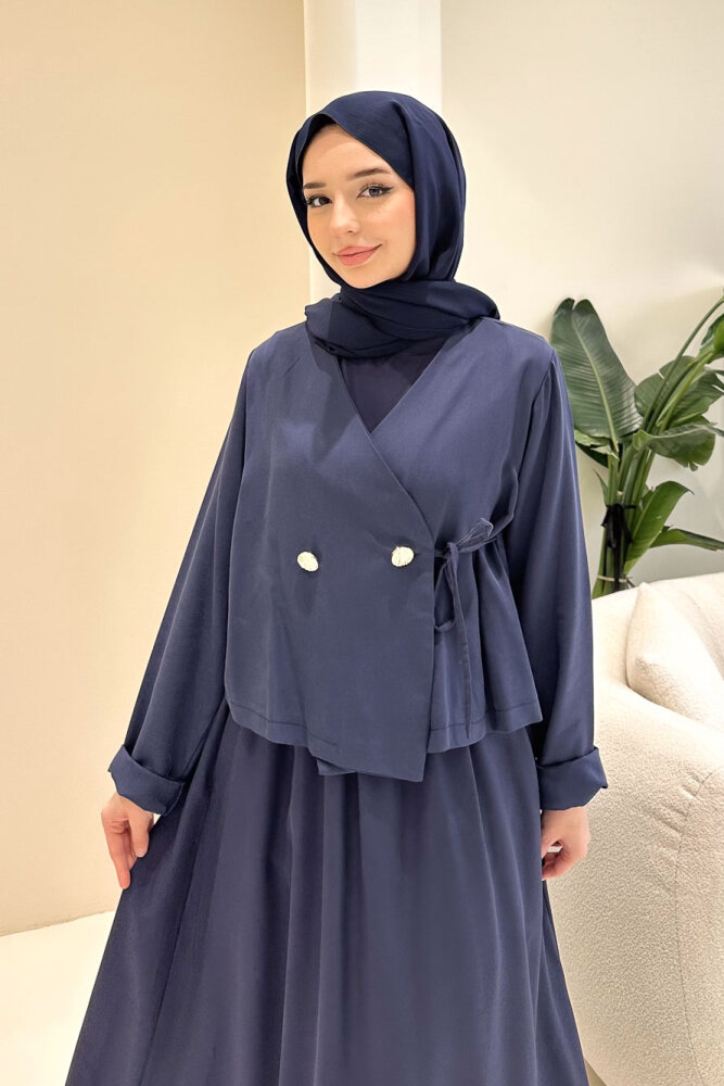 Novera Jileli Elbise Takım - Lacivert - 7