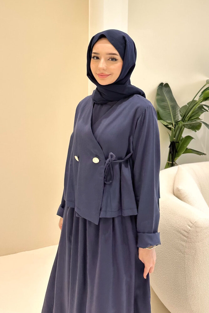 Novera Jileli Elbise Takım - Lacivert - 3