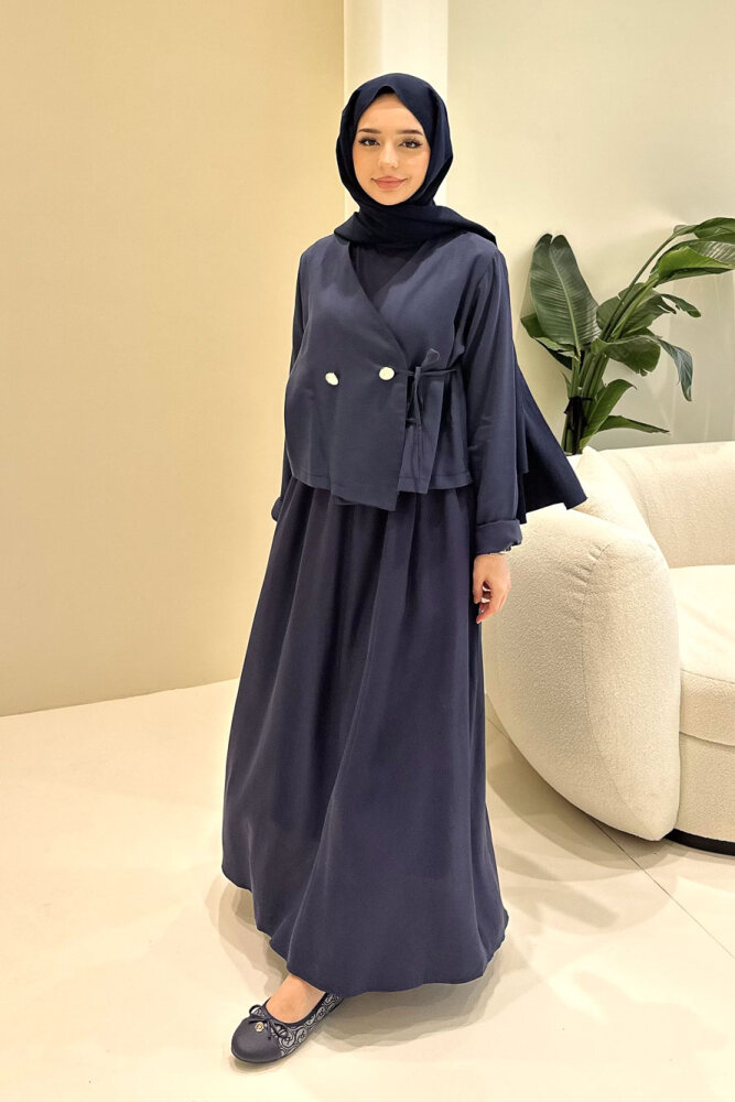 Novera Jileli Elbise Takım - Lacivert - 6