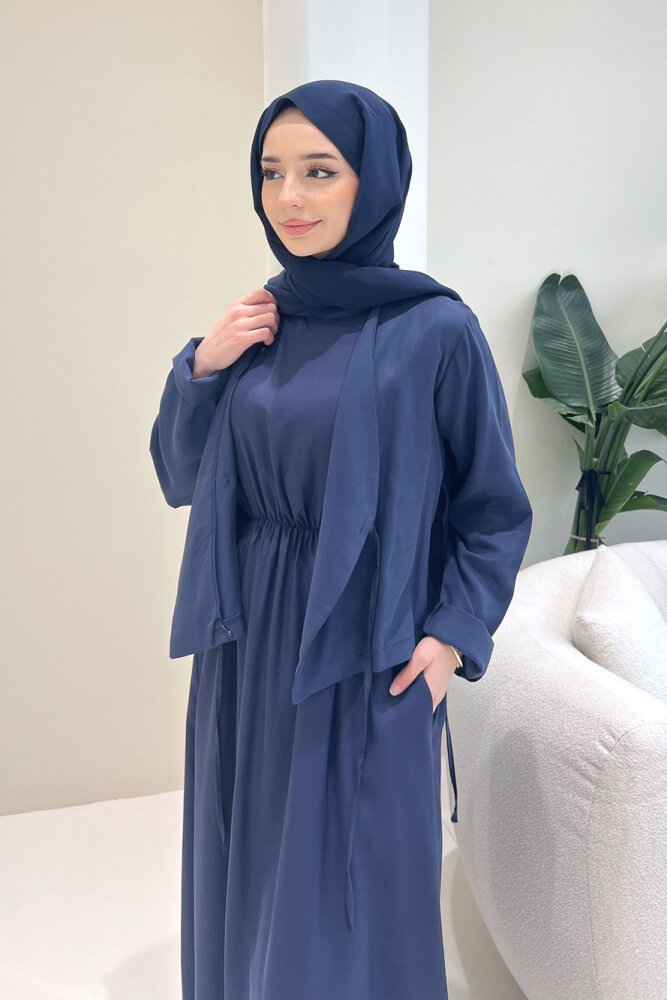 Novera Jileli Elbise Takım - Lacivert - 5