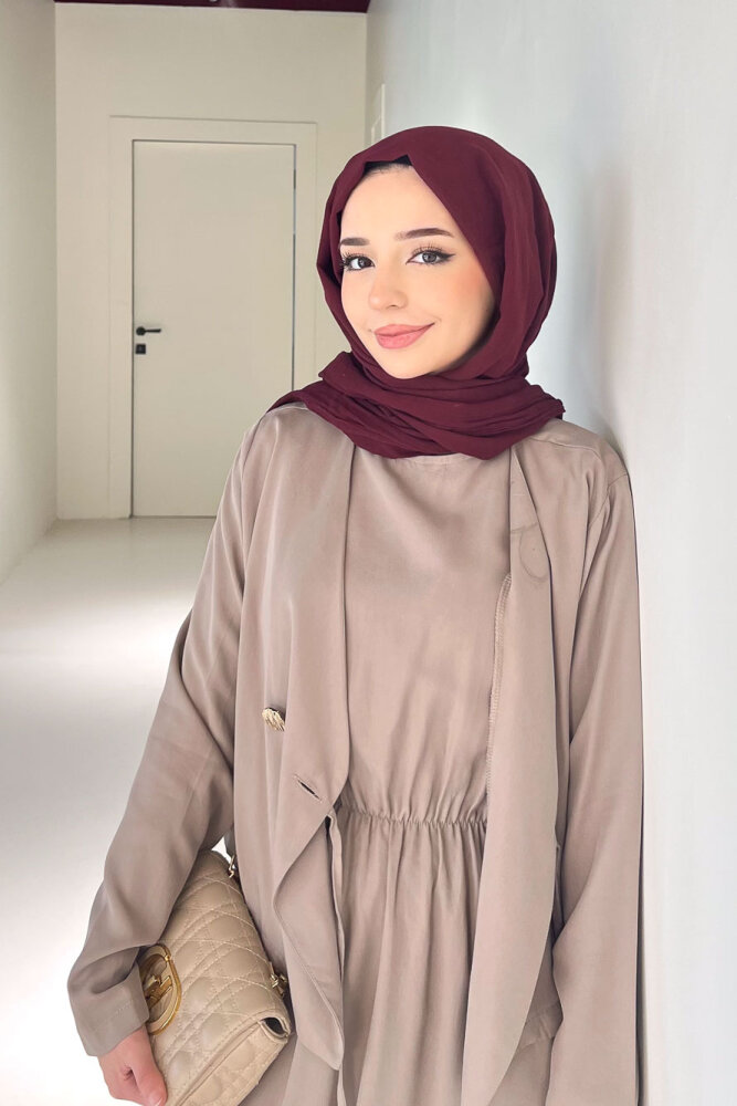 Novera Jileli Elbise Takım - Vizon - QUB (4)