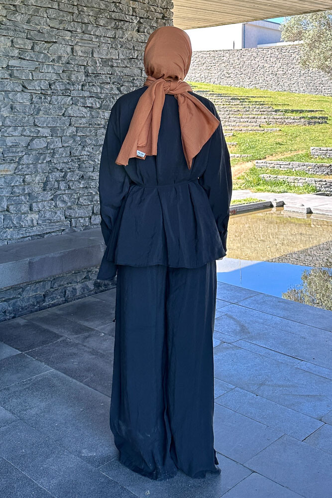 Omuz Büzgülü Takım - Siyah - 8
